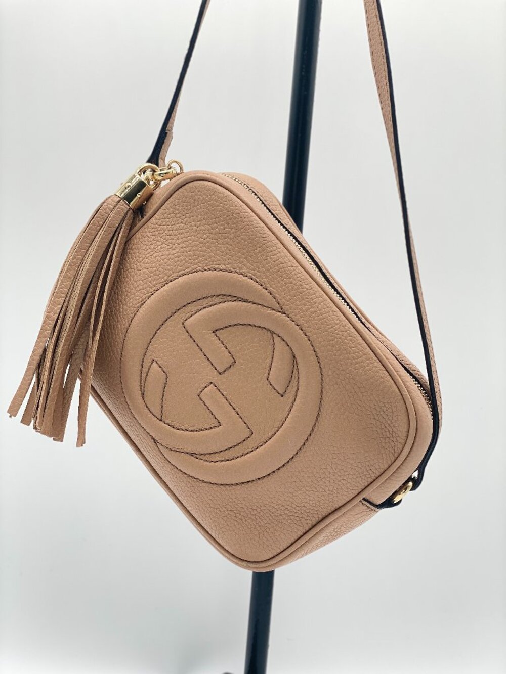 Gucci Pebbled Calfskin Small Soho Disco Bag in Camelia 🤎 Lucia - Picture 1 of 14